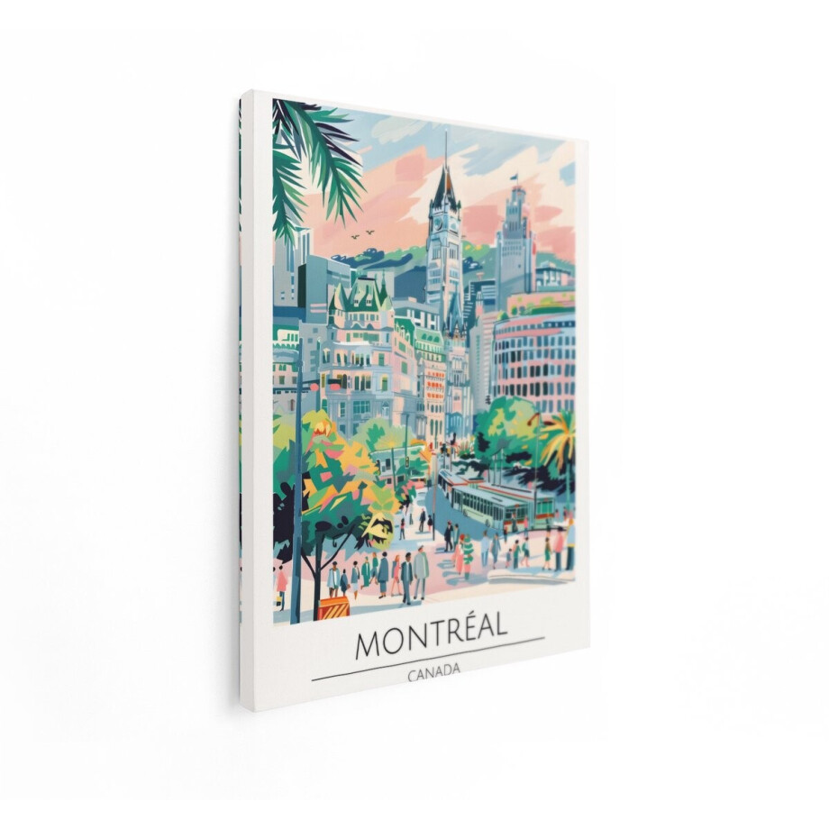Artaza Canvas Schilderij Montreal Skyline - 90x120 cm - Wanddecoratie Canada Stad - Muurdecoratie Woonkamer - Decoratie Tram Artaza Canvas Schilderij Montreal Skyline - 90x120 cm - Wanddecoratie Canada Stad - Muurdecoratie Woonkamer - Decoratie Tram afbeelding 1