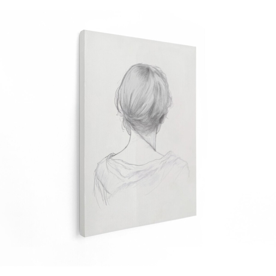 Artaza Canvas Schilderij Vrouw - 60x80 cm - Wanddecoratie Potloodschets - Muurdecoratie Portret - Schilderijen Zwart Wit Minimalistisch Artaza Canvas Schilderij Vrouw - 60x80 cm - Wanddecoratie Potloodschets - Muurdecoratie Portret - Schilderijen Zwart Wit Minimalistisch afbeelding 1