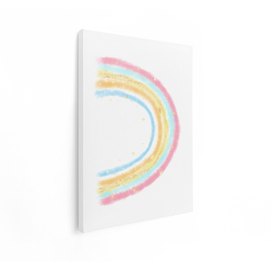 Artaza Canvas Schilderij Regenboog - 60x80 cm - Wanddecoratie Kinderkamer - Muurdecoratie Babykamer - Decoratie Goud Pastel Artaza Canvas Schilderij Regenboog - 60x80 cm - Wanddecoratie Kinderkamer - Muurdecoratie Babykamer - Decoratie Goud Pastel afbeelding 1