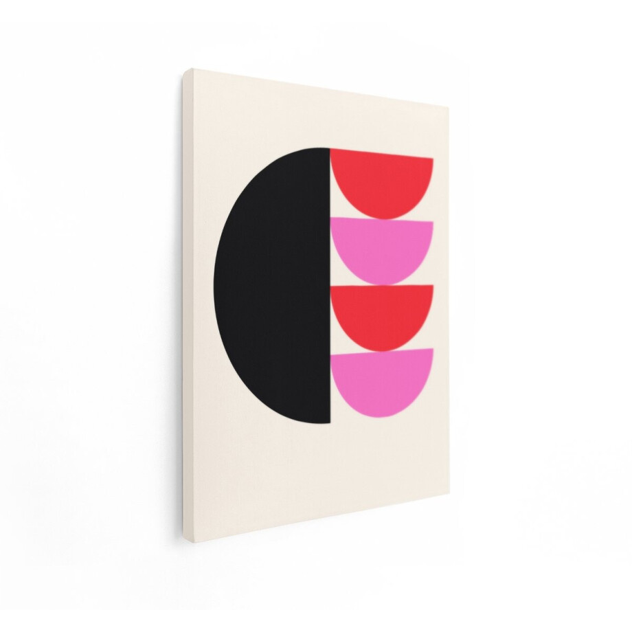 Artaza Canvas Schilderij Geometrische Vormen - 30x40 cm - Wanddecoratie Abstract - Muurdecoratie Modern - Kamer Accessoires Roze afbeelding 1