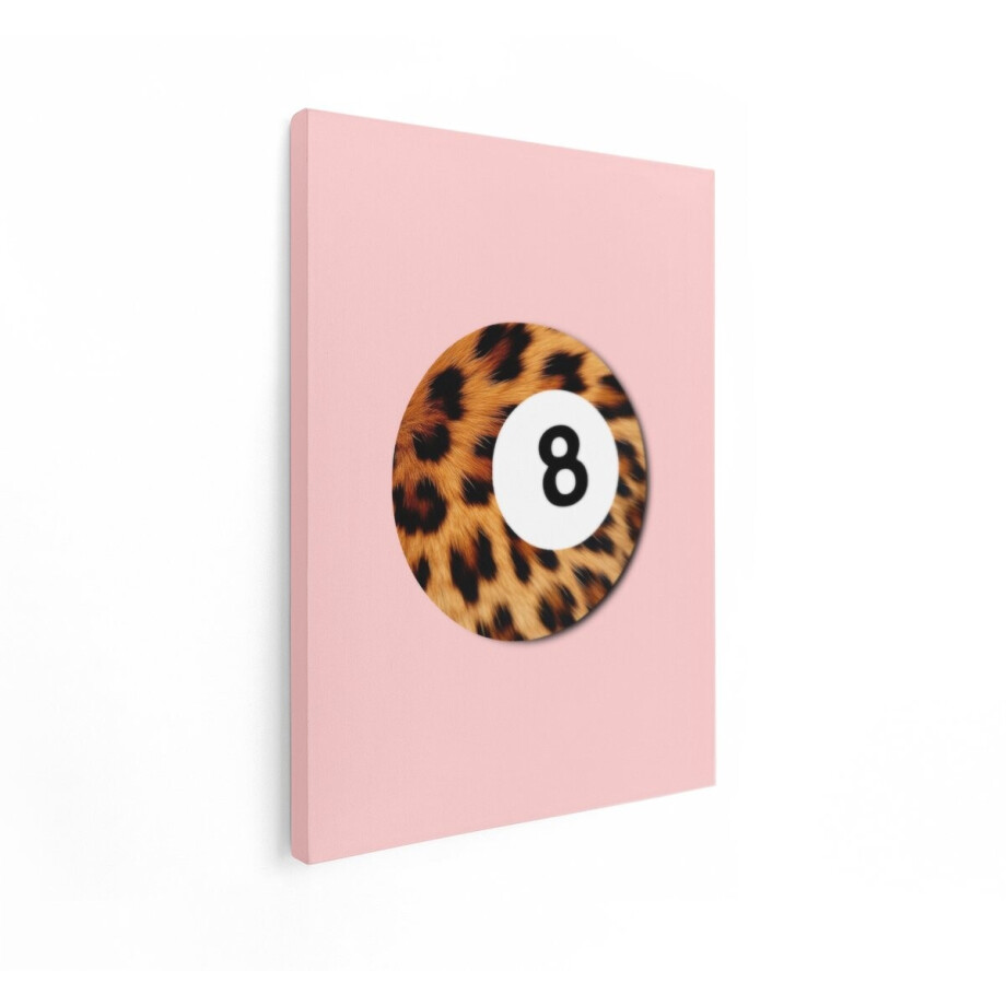 Artaza Canvas Schilderij Luipaardprint - 30x40 cm - Wanddecoratie Poolbal - Muurdecoratie Abstract - Kamer Accessoires Trendy - Roze afbeelding 1