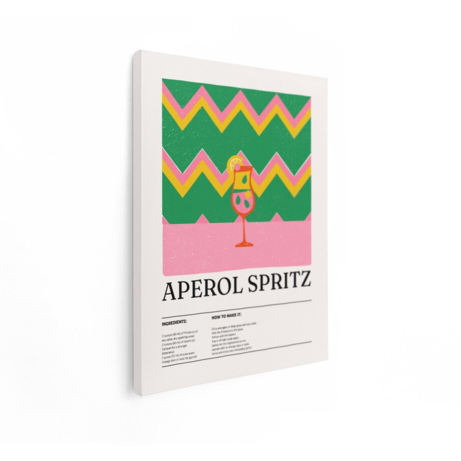 Artaza Canvas Schilderij Aperol Spritz Cocktailreceptenposter met Kleurrijke Geometrische Achtergrond - 90x120 cm - Groot - Wanddecoratie Woonkamer - Schilderijen - Muurdecoratie Artaza Canvas Schilderij Aperol Spritz Cocktailreceptenposter met Kleurrijke Geometrische Achtergrond - 90x120 cm - Groot - Wanddecoratie Woonkamer - Schilderijen - Muurdecoratie afbeelding 1