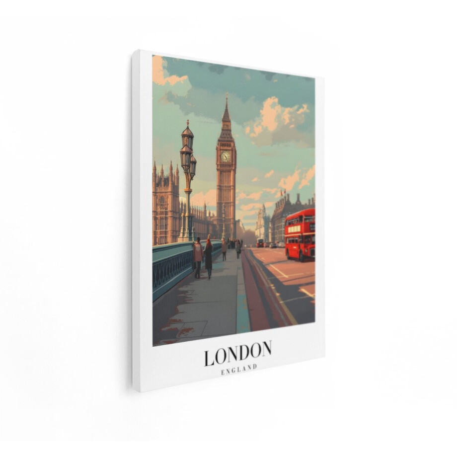 Artaza Canvas Schilderij Londen - 60x80 cm - Wanddecoratie Big Ben - Muurdecoratie Engeland - Vintage Schilderij Skyline Stad Artaza Canvas Schilderij Londen - 60x80 cm - Wanddecoratie Big Ben - Muurdecoratie Engeland - Vintage Schilderij Skyline Stad afbeelding 1