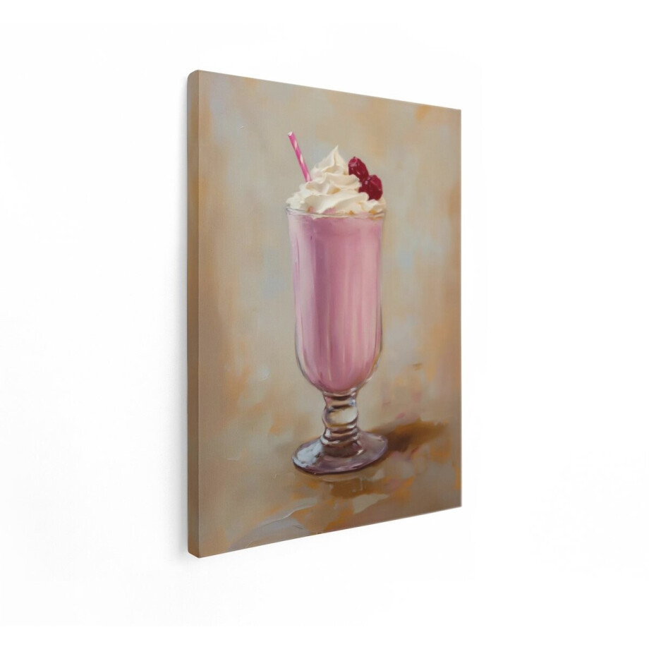 Artaza Canvas Schilderij Milkshake - 60x80 cm - Wanddecoratie Keuken - Muurdecoratie Vintage - Schilderij Eten - Roze Artaza Canvas Schilderij Milkshake - 60x80 cm - Wanddecoratie Keuken - Muurdecoratie Vintage - Schilderij Eten - Roze afbeelding 1