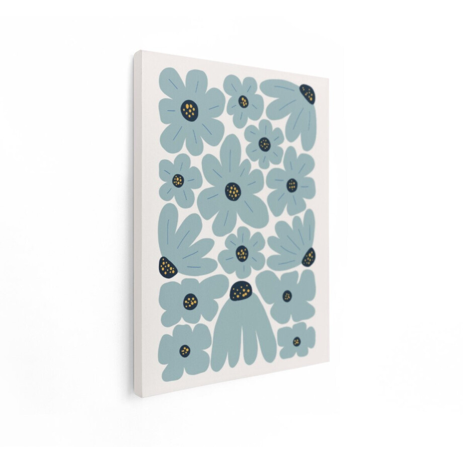Artaza Canvas Schilderij Abstracte Blauwe Bloemen met Gele Centra op een Lichte Achtergrond - 90x120 cm - Groot - Wanddecoratie Woonkamer - Schilderijen - Muurdecoratie Artaza Canvas Schilderij Abstracte Blauwe Bloemen met Gele Centra op een Lichte Achtergrond - 90x120 cm - Groot - Wanddecoratie Woonkamer - Schilderijen - Muurdecoratie afbeelding 1