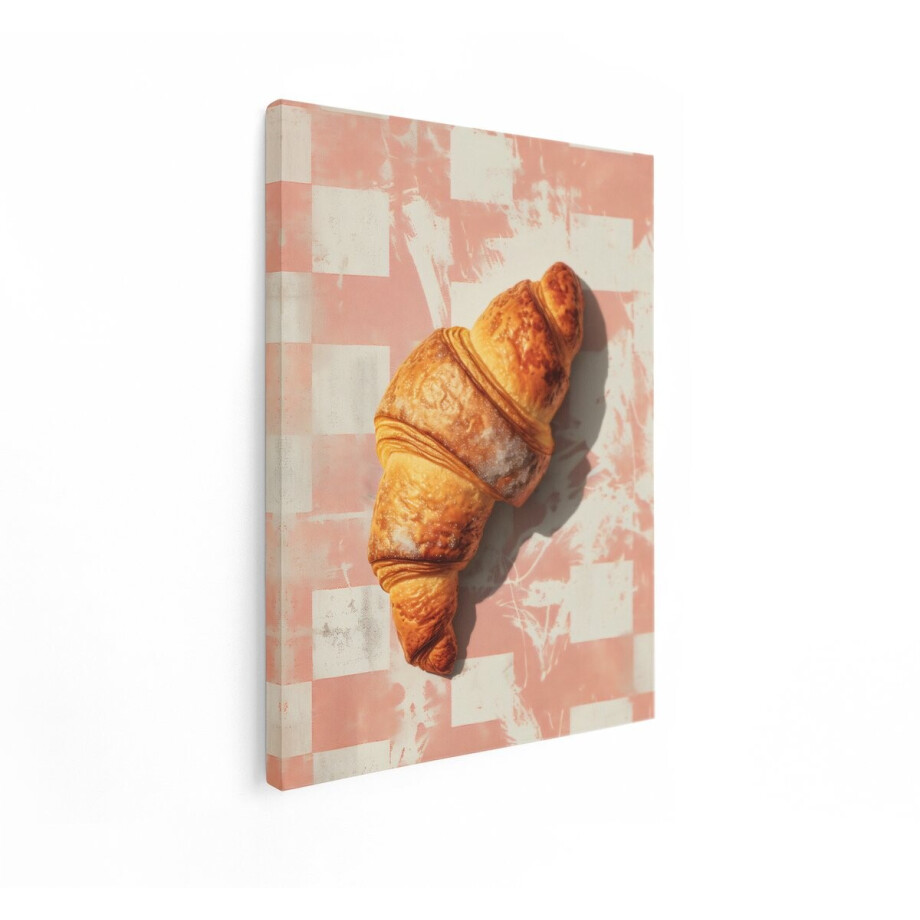 Artaza Canvas Schilderij Croissant - 90x120 cm - Wanddecoratie Keuken - Muurdecoratie Roze - Decoratie Eten En Drinken - Kamer Accessoires Artaza Canvas Schilderij Croissant - 90x120 cm - Wanddecoratie Keuken - Muurdecoratie Roze - Decoratie Eten En Drinken - Kamer Accessoires afbeelding 1