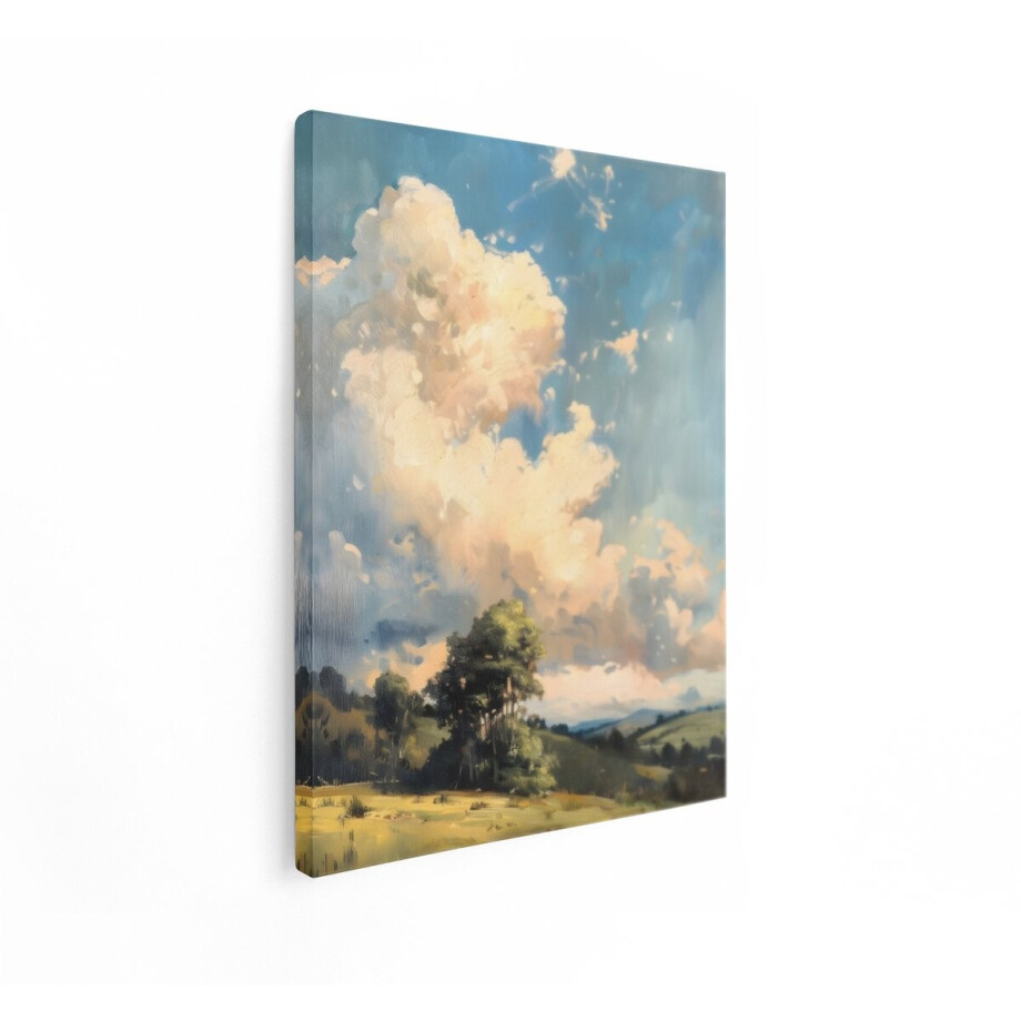 Artaza Canvas Schilderij Schilderachtige Wolken boven Glooiende Groene Heuvels en Bomen - 30x40 cm - Klein - Wanddecoratie Woonkamer - Schilderijen - Muurdecoratie Artaza Canvas Schilderij Schilderachtige Wolken boven Glooiende Groene Heuvels en Bomen - 30x40 cm - Klein - Wanddecoratie Woonkamer - Schilderijen - Muurdecoratie afbeelding 1