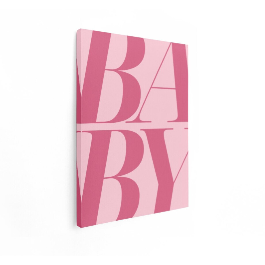 Artaza Canvas Schilderij Babykamer - 60x80 cm - Wanddecoratie Baby Tekst - Muurdecoratie Roze Meisjeskamer - Decoratie Schilderijen Op Canvas afbeelding 1