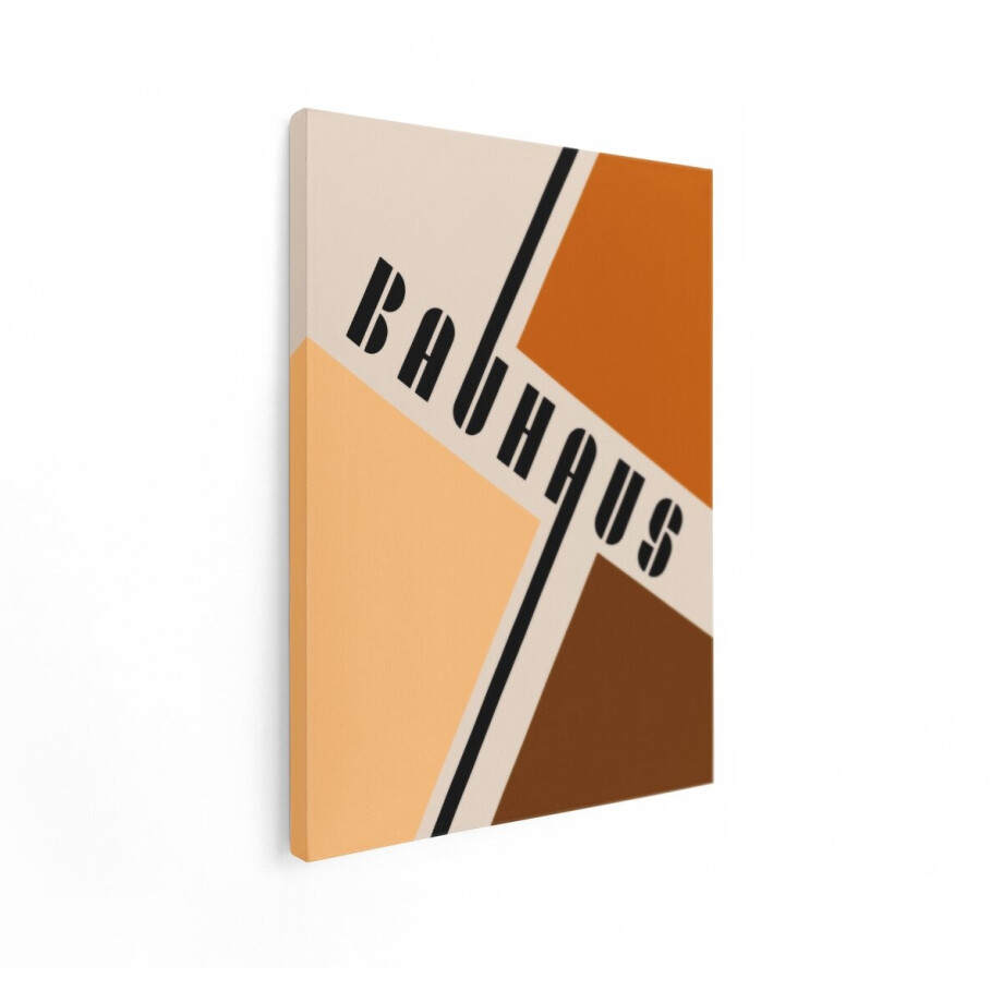 Artaza Canvas Schilderij Bauhaus Designposter met Geometrische Vormen en Typografie in Warme Kleuren - 60x80 cm - Wanddecoratie Woonkamer - Schilderijen - Muurdecoratie afbeelding 1