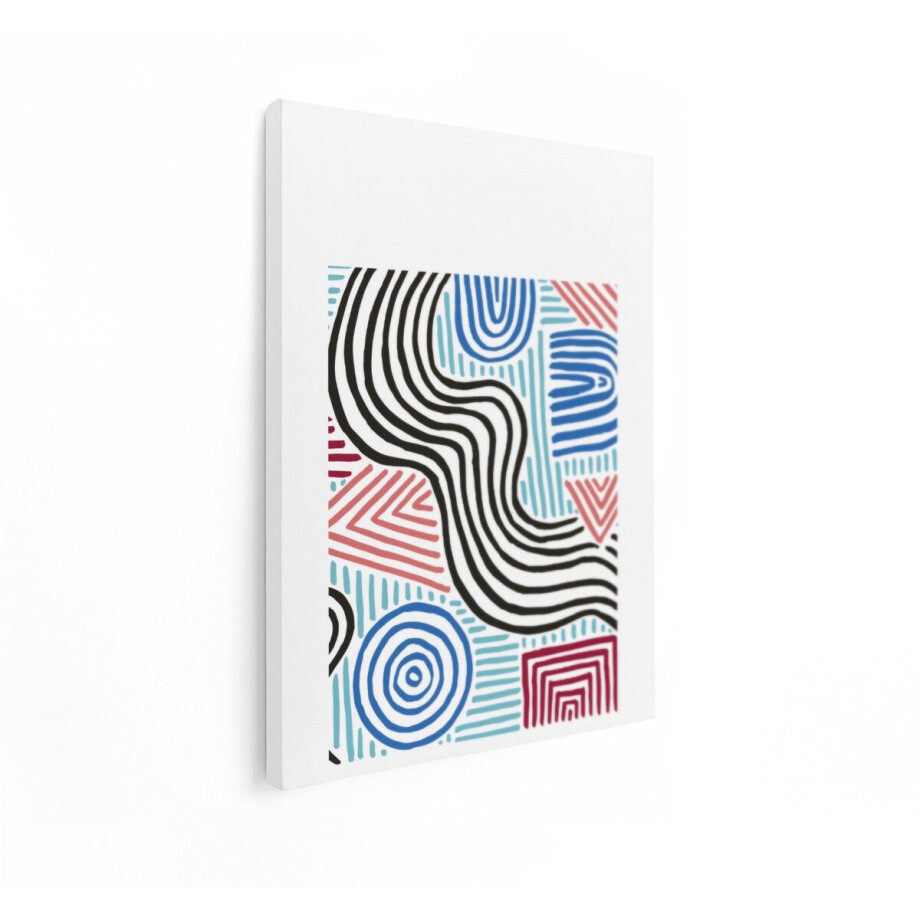 Artaza Canvas Schilderij Abstract - 90x120 cm - Wanddecoratie Boho - Muurdecoratie Organische Lijnen - Decoratie Geometrisch Patroon Artaza Canvas Schilderij Abstract - 90x120 cm - Wanddecoratie Boho - Muurdecoratie Organische Lijnen - Decoratie Geometrisch Patroon afbeelding 1