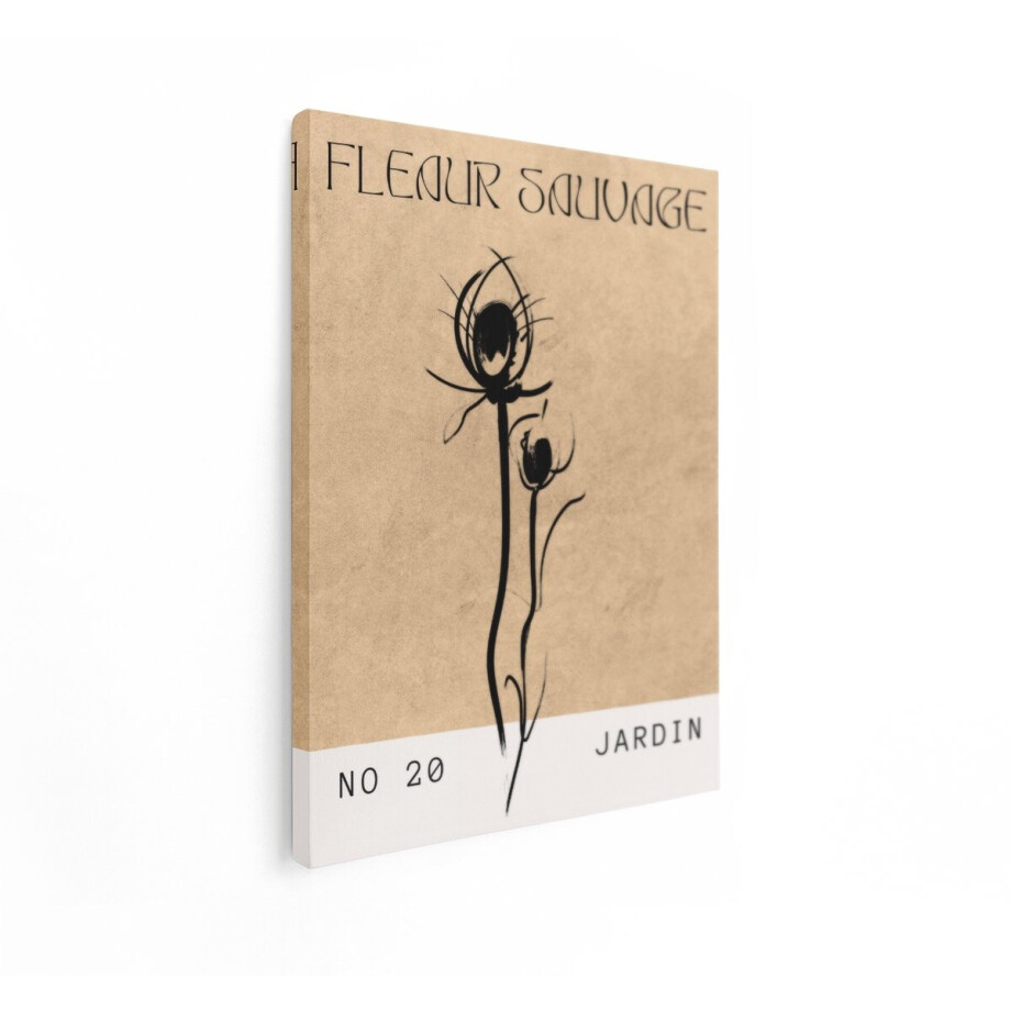 Artaza Canvas Schilderij Fleur Sauvage - 30x40 cm - Wanddecoratie Bloemen - Muurdecoratie Boho - Decoratie Line Art Jardin Artaza Canvas Schilderij Fleur Sauvage - 30x40 cm - Wanddecoratie Bloemen - Muurdecoratie Boho - Decoratie Line Art Jardin afbeelding 1
