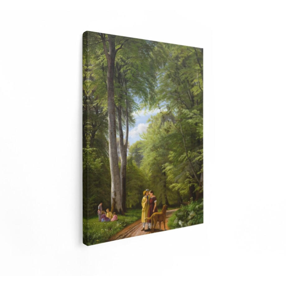 Artaza Canvas Schilderij Bos - 90x120 cm - Wanddecoratie Landschap - Muurdecoratie Bomen Natuur - Decoratie Woonkamer afbeelding 1