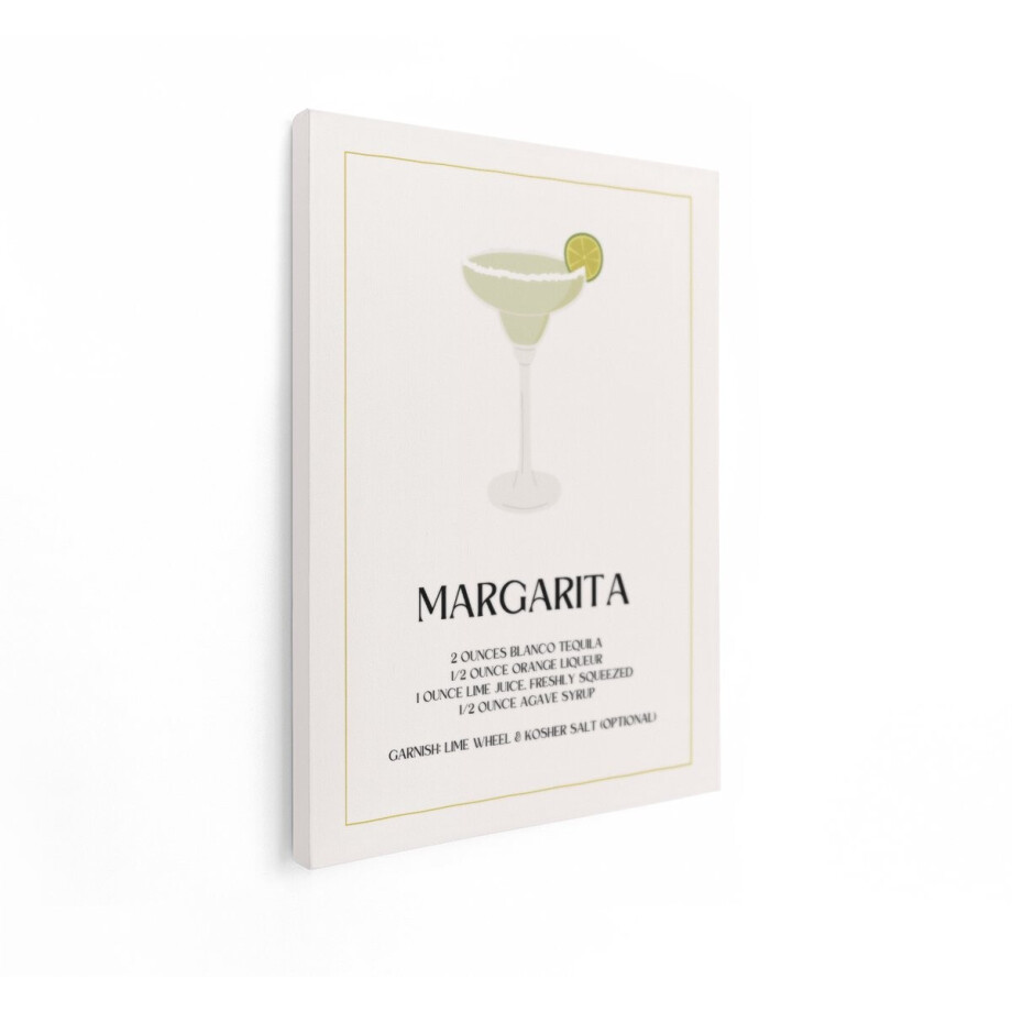 Artaza Canvas Schilderij Cocktail Margarita - 30x40 cm - Wanddecoratie Bar - Muurdecoratie Keuken - Schilderijen Op Canvas afbeelding 1