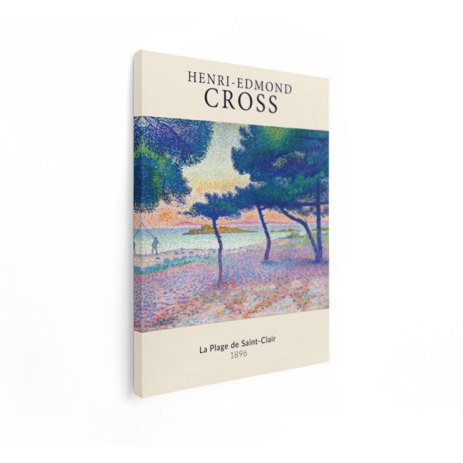 Artaza Canvas Schilderij Strand - 60x80 cm - Henri-Edmond Cross Kunstenaar - Wanddecoratie Zee - Muurdecoratie Landschap - Decoratie Bomen afbeelding 1