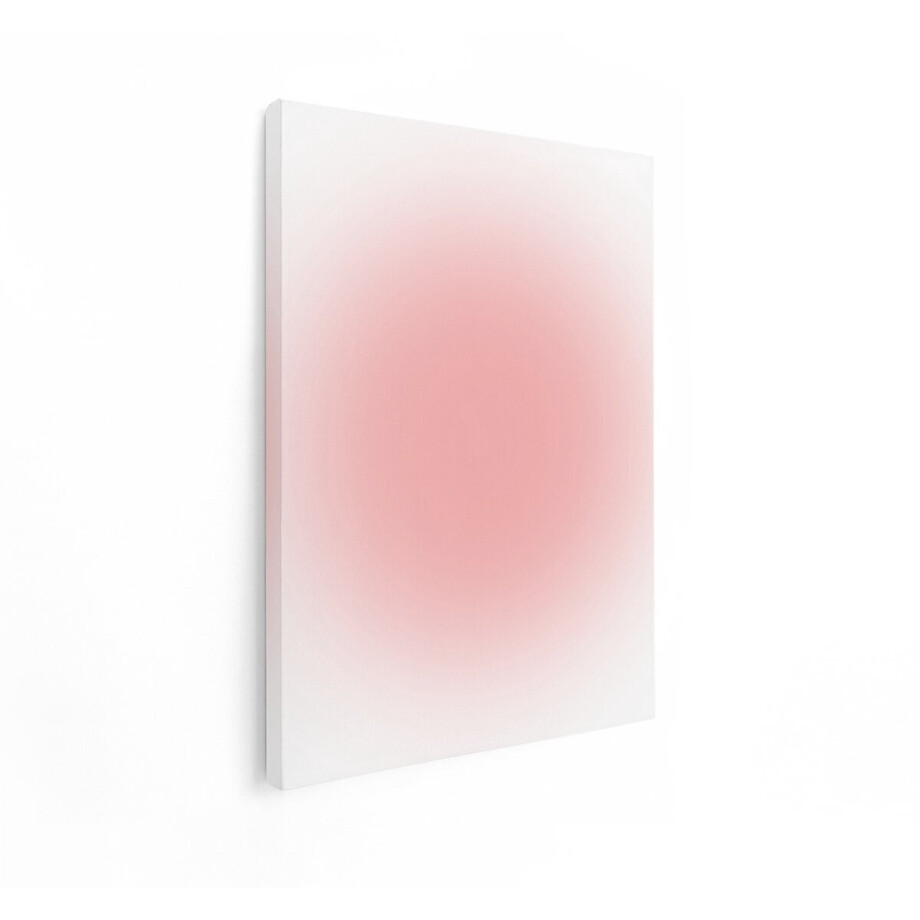 Artaza Canvas Schilderij Zachte Roze en Witte Gradiënt Achtergrond met een Wazige Gloed - 90x120 cm - Groot - Wanddecoratie Woonkamer - Schilderijen - Muurdecoratie afbeelding 1