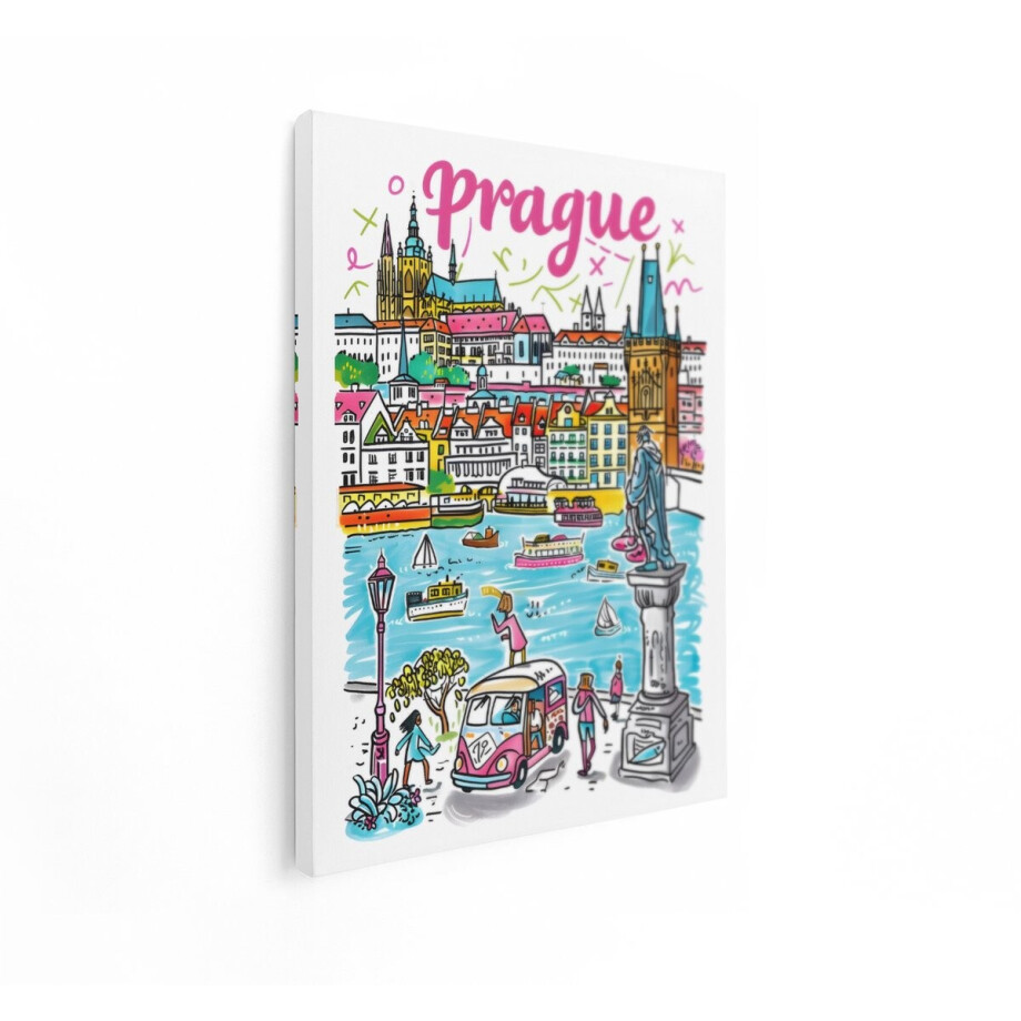 Artaza Canvas Schilderij Praag - 90x120 cm - Wanddecoratie Skyline - Muurdecoratie Stad - Decoratie Karelsbrug Kleurrijk Artaza Canvas Schilderij Praag - 90x120 cm - Wanddecoratie Skyline - Muurdecoratie Stad - Decoratie Karelsbrug Kleurrijk afbeelding 1