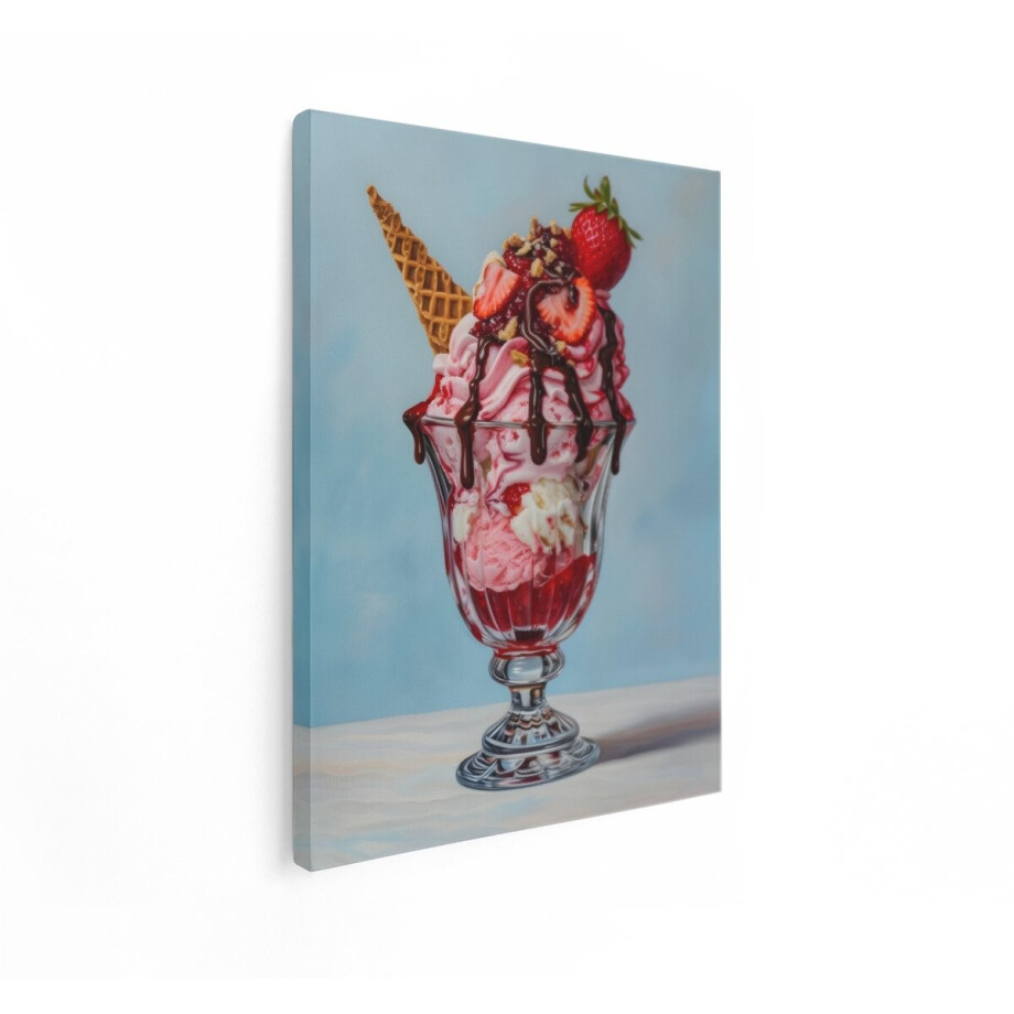 Artaza Canvas Schilderij Stilleven Ijscoupe - 30x40 cm - Wanddecoratie Aardbeien - Muurdecoratie Eten - Decoratie Keuken - Kamer Accessoires Artaza Canvas Schilderij Stilleven Ijscoupe - 30x40 cm - Wanddecoratie Aardbeien - Muurdecoratie Eten - Decoratie Keuken - Kamer Accessoires afbeelding 1