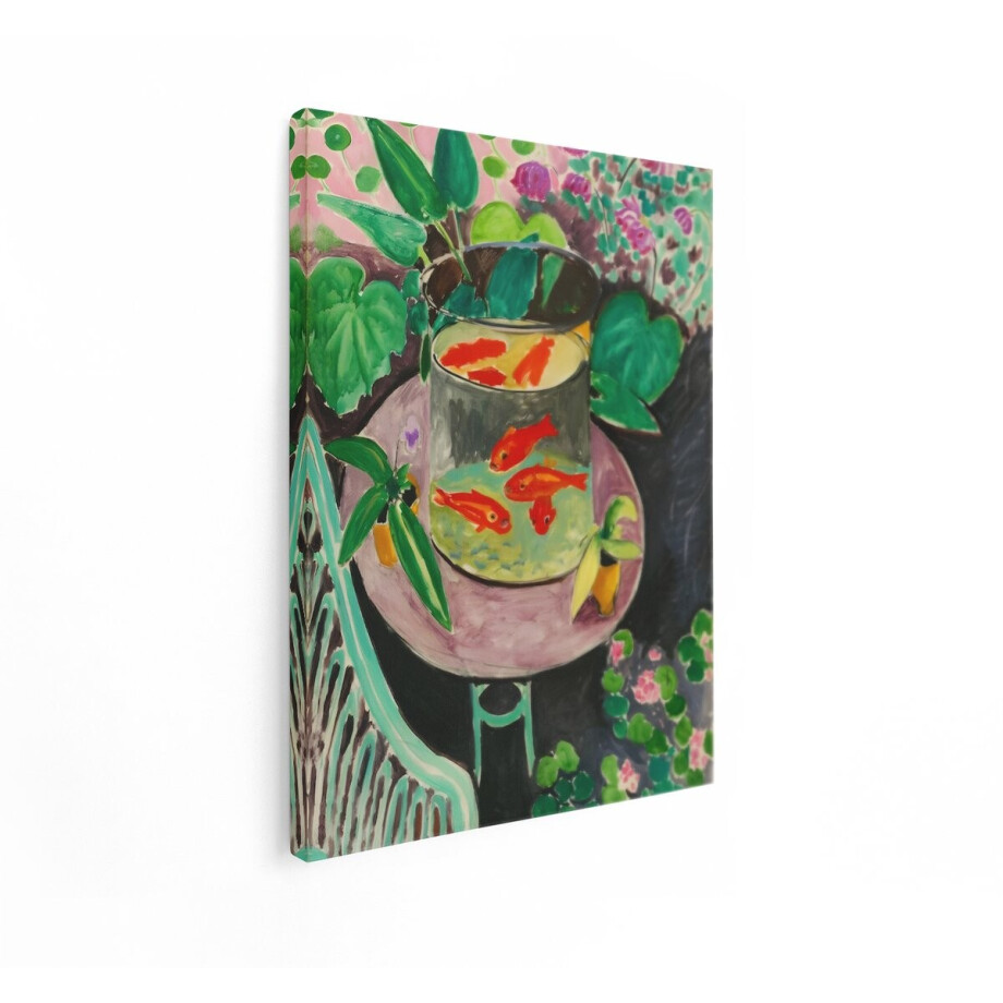 Artaza Canvas Schilderij Goudvissen Matisse - 60x80 cm - Wanddecoratie Kunst - Muurdecoratie Bloemen - Schilderijen Op Canvas Woonkamer afbeelding 1