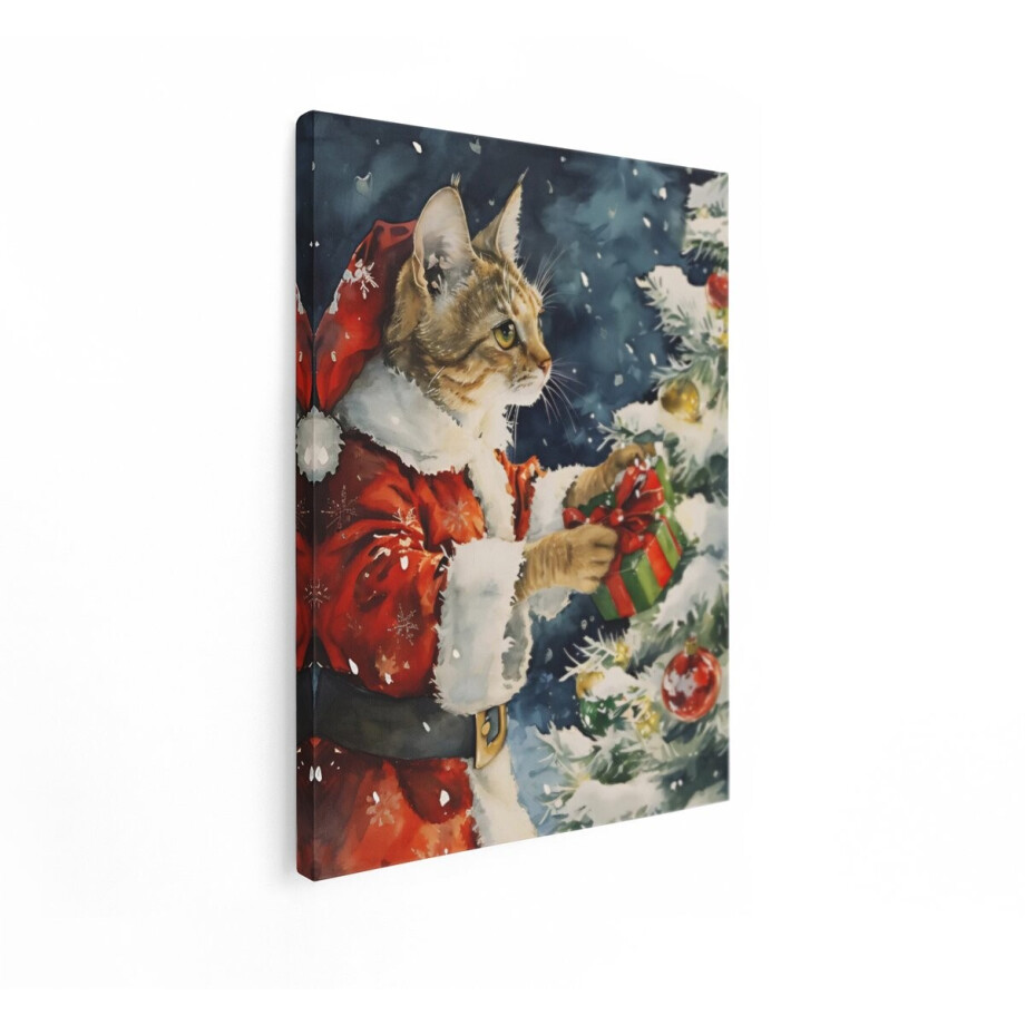 Artaza Canvas Schilderij Kat - 60x80 cm - Wanddecoratie Kerst - Muurdecoratie Kerstboom - Decoratie Woonkamer Artaza Canvas Schilderij Kat - 60x80 cm - Wanddecoratie Kerst - Muurdecoratie Kerstboom - Decoratie Woonkamer afbeelding 1