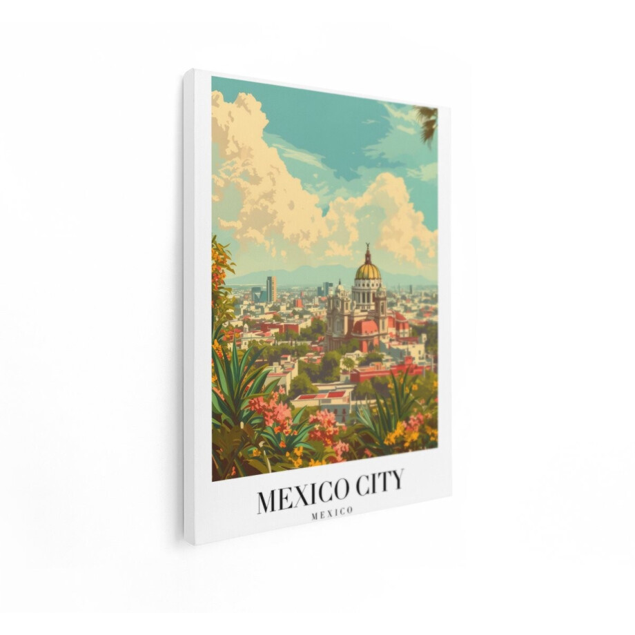 Artaza Canvas Schilderij Mexico City - 90x120 cm - Wanddecoratie Skyline - Muurdecoratie Vintage - Schilderijen Op Canvas Stad Artaza Canvas Schilderij Mexico City - 90x120 cm - Wanddecoratie Skyline - Muurdecoratie Vintage - Schilderijen Op Canvas Stad afbeelding 1