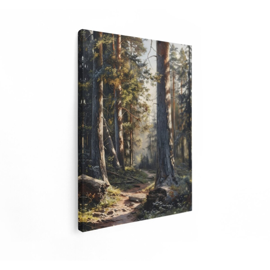 Artaza Canvas Schilderij Bospad - 30x40 cm - Wanddecoratie Natuur Landschap - Muurdecoratie Bomen - Kamer Accessoires Woonkamer afbeelding 1