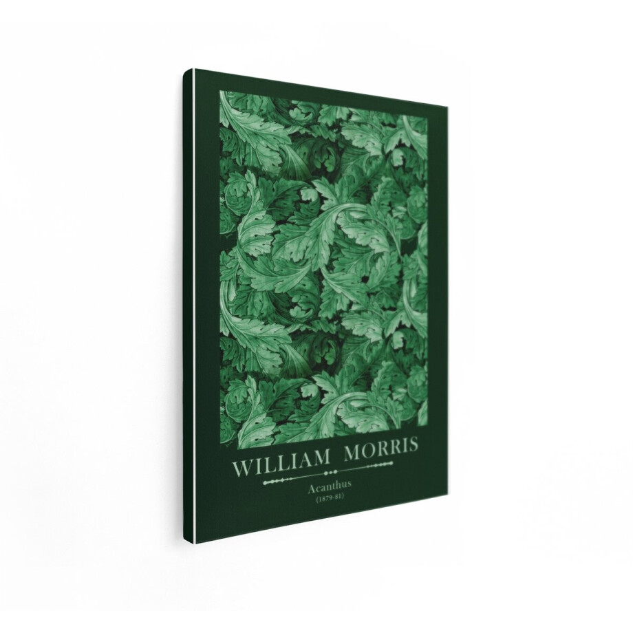 Artaza Canvas Schilderij William Morris Acanthus Patroon in Groen - een Klassiek Textielontwerp - 30x40 cm - Klein - Wanddecoratie Woonkamer - Schilderijen - Muurdecoratie afbeelding 1