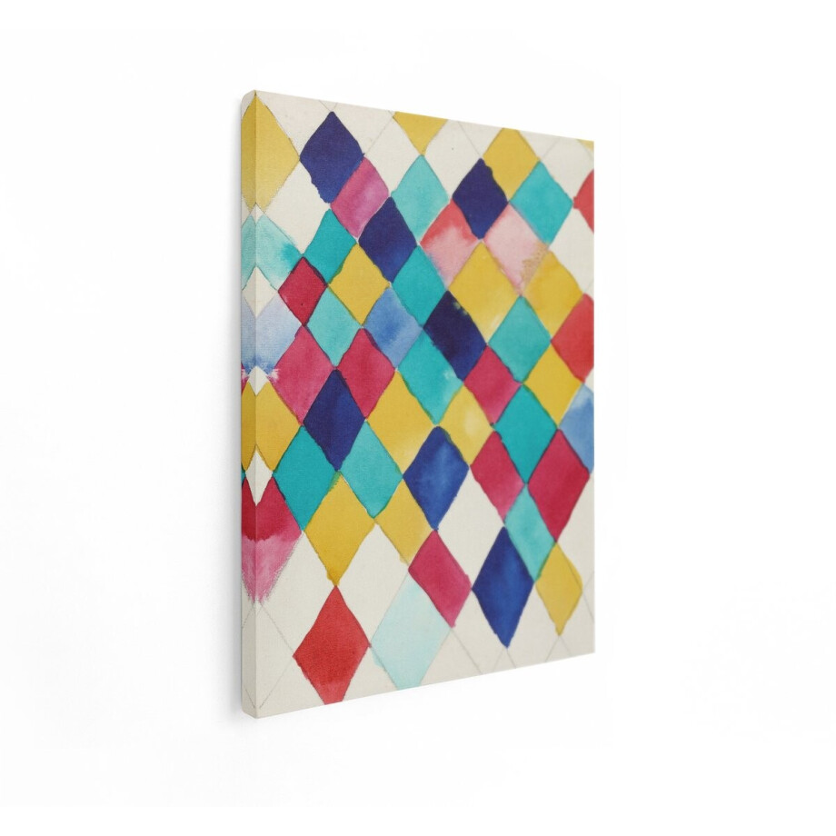Artaza Canvas Schilderij Kleurrijk Abstract - 30x40 cm - Geometrische Wanddecoratie - Muurdecoratie Modern - Schilderijen Op Canvas afbeelding 1