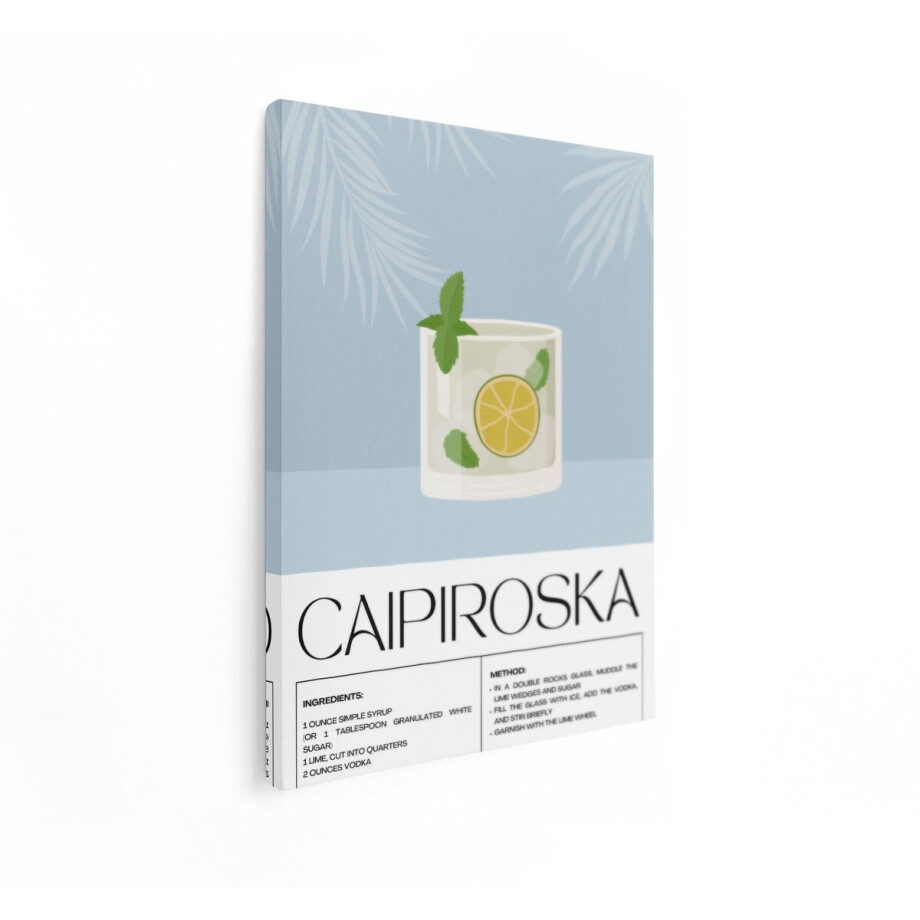 Artaza Canvas Schilderij Caipiroska Cocktail - 90x120 cm - Wanddecoratie Bar - Muurdecoratie Keuken - Decoratie Tropisch - Schilderijen Op Canvas afbeelding 1