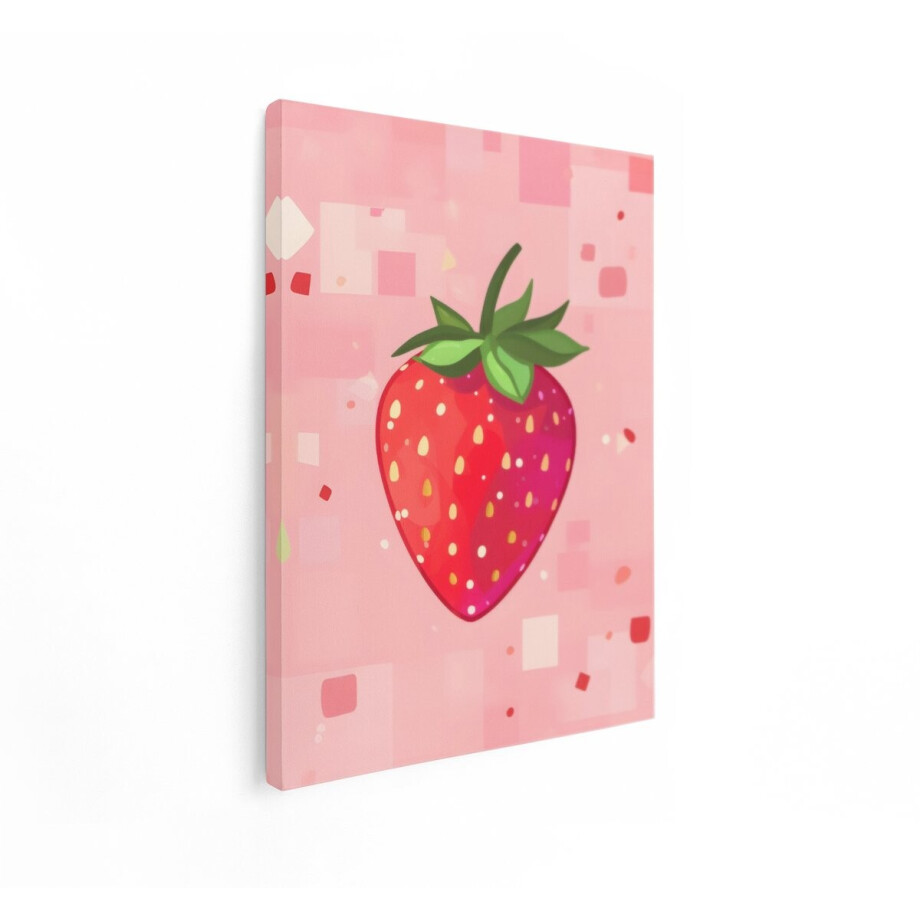 Artaza Canvas Schilderij Aardbei - 60x80 cm - Wanddecoratie Kinderkamer - Muurdecoratie Meisjeskamer - Decoratie Fruit Roze Artaza Canvas Schilderij Aardbei - 60x80 cm - Wanddecoratie Kinderkamer - Muurdecoratie Meisjeskamer - Decoratie Fruit Roze afbeelding 1