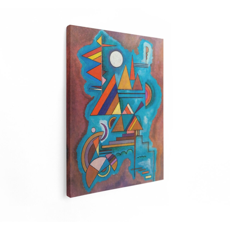 Artaza Canvas Schilderij Abstracte Geometrische Vormen in Levendige Kleuren op een Blauwe Achtergrond - 60x80 cm - Wanddecoratie Woonkamer - Schilderijen - Muurdecoratie Artaza Canvas Schilderij Abstracte Geometrische Vormen in Levendige Kleuren op een Blauwe Achtergrond - 60x80 cm - Wanddecoratie Woonkamer - Schilderijen - Muurdecoratie afbeelding 1