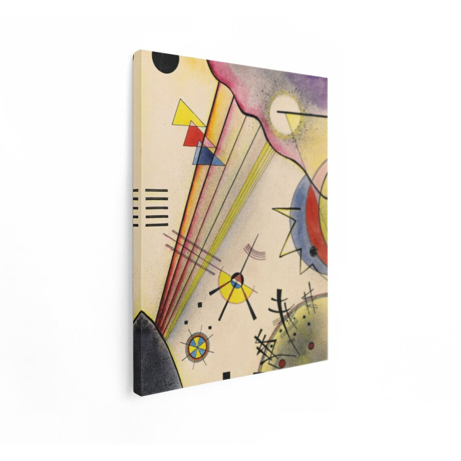 Artaza Canvas Schilderij Abstract Kandinsky - 60x80 cm - Wanddecoratie Geometrisch - Muurdecoratie Modern - Decoratie Kleurrijk afbeelding 1