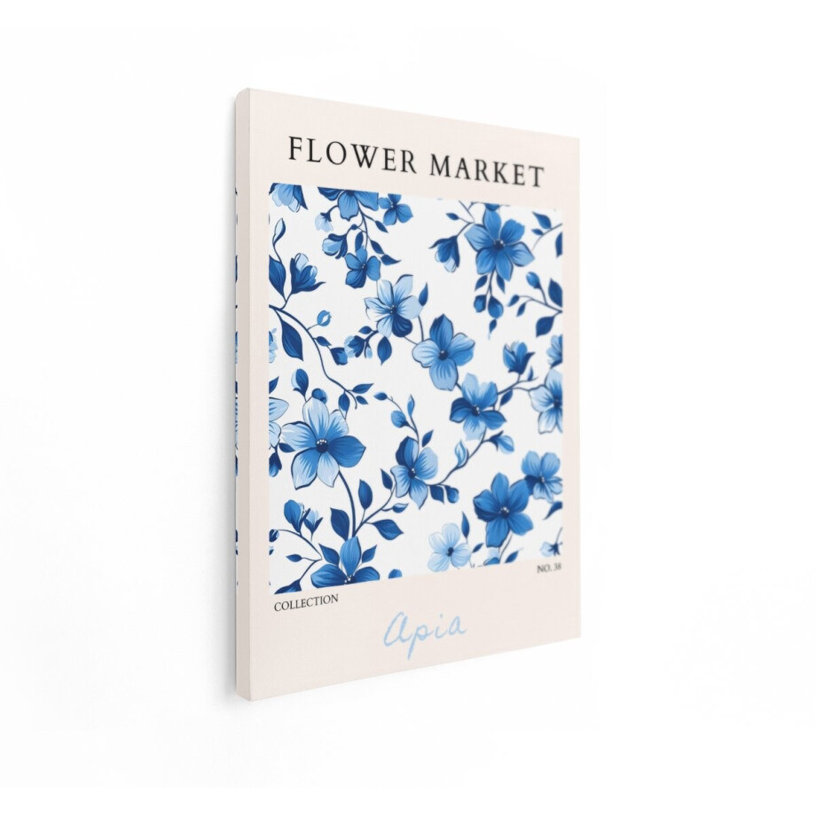 Artaza Canvas Schilderij Bloemen - 90x120 cm - Wanddecoratie Bloemenmarkt Poster - Muurdecoratie Vintage - Schilderijen Op Canvas Blauw Artaza Canvas Schilderij Bloemen - 90x120 cm - Wanddecoratie Bloemenmarkt Poster - Muurdecoratie Vintage - Schilderijen Op Canvas Blauw afbeelding 1