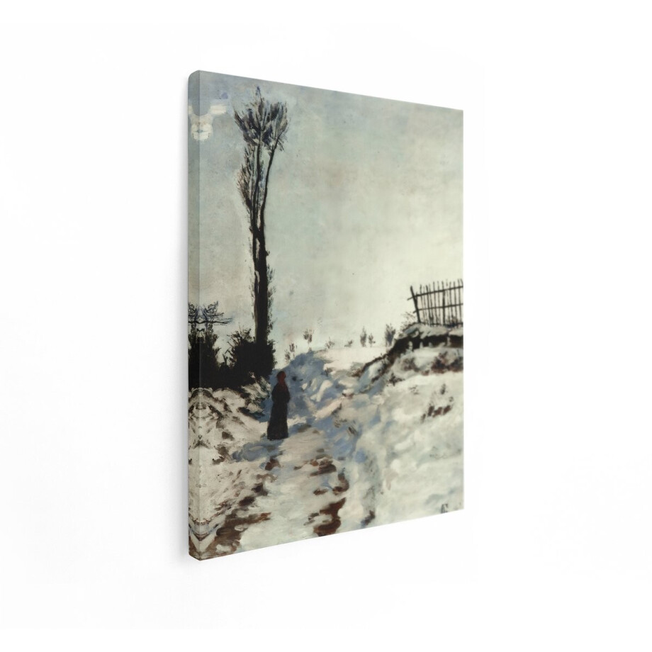Artaza Canvas Schilderij Sneeuwlandschap - 30x40 cm - Wanddecoratie Vrouw - Muurdecoratie Natuur - Decoratie Boom - Kamer Accessoires afbeelding 1