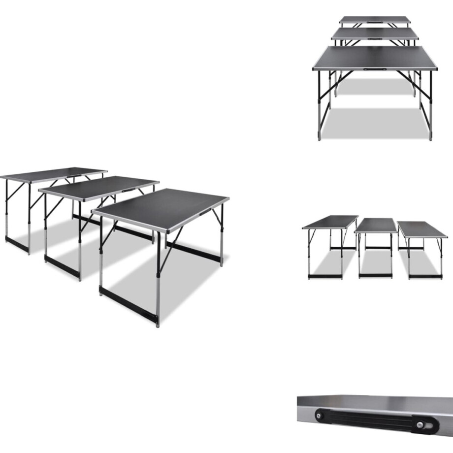 vidaXL Behangtafel - Behangtafels - Behang Tafel - Behang Tafels - Behangtafel inklapbaar en in hoogte verstelbaar 3 st afbeelding 1