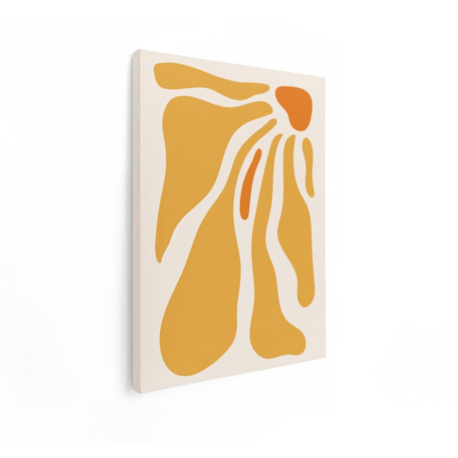 Artaza Canvas Schilderij Abstracte Organische Vormen in Warme Aardetinten - Moderne Kunst - 90x120 cm - Groot - Wanddecoratie Woonkamer - Schilderijen - Muurdecoratie afbeelding 1