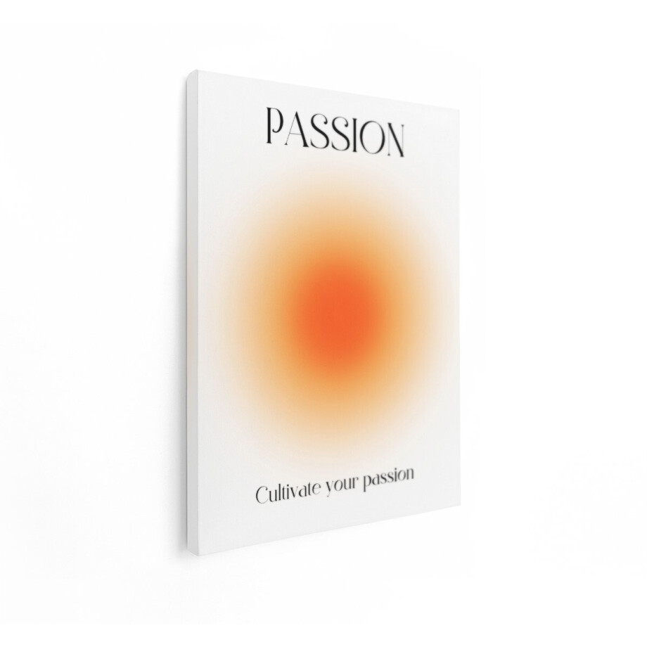 Artaza Canvas Schilderij Ontdek je Passie met Levendige Oranje en Rode Aura Gradiënt Kunst - 30x40 cm - Klein - Wanddecoratie Woonkamer - Schilderijen - Muurdecoratie afbeelding 1