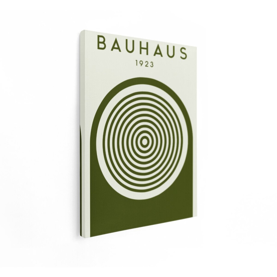 Artaza Canvas Schilderij Bauhaus 1923 Posterontwerp met Concentrische Cirkels en Boogmotief - 60x80 cm - Wanddecoratie Woonkamer - Schilderijen - Muurdecoratie afbeelding 1