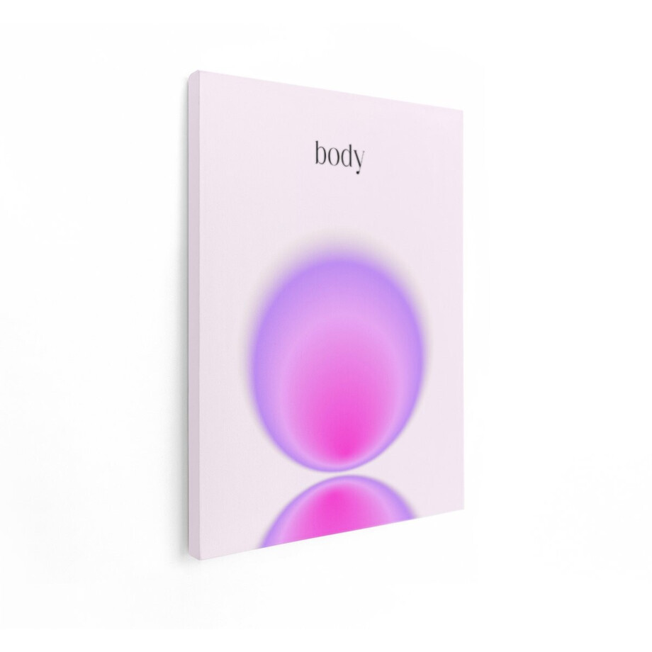 Artaza Canvas Schilderij Roze - 30x40 cm - Wanddecoratie Abstract Bol - Muurdecoratie Body Tekst - Schilderijen Op Canvas Minimalistisch afbeelding 1