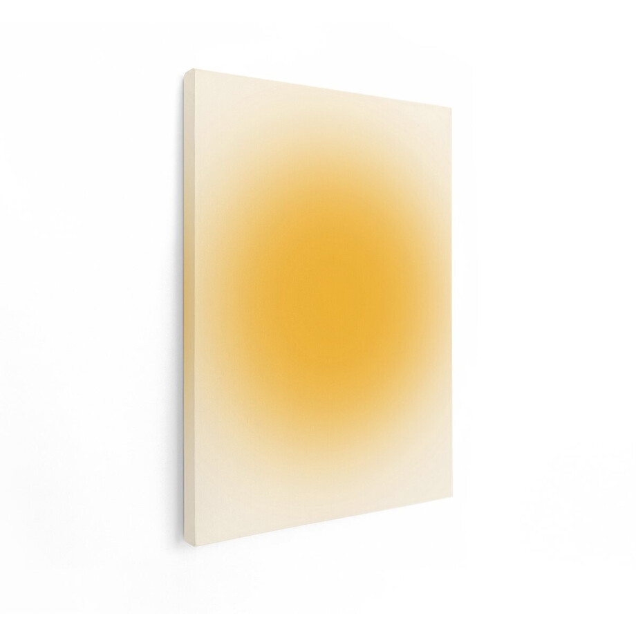 Artaza Canvas Schilderij Zon - 30x40 cm - Wanddecoratie Abstract Gradient - Muurdecoratie Boho - Schilderijen Op Canvas - Oranje afbeelding 1