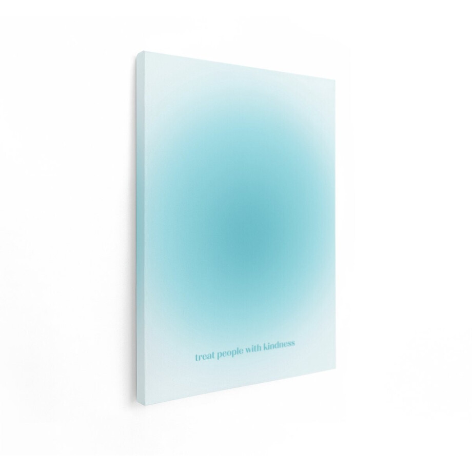 Artaza Canvas Schilderij Tekst Treat People With Kindness - 30x40 cm - Wanddecoratie Abstract Blauw - Muurdecoratie Slaapkamer - Schilderijen Op Canvas afbeelding 1