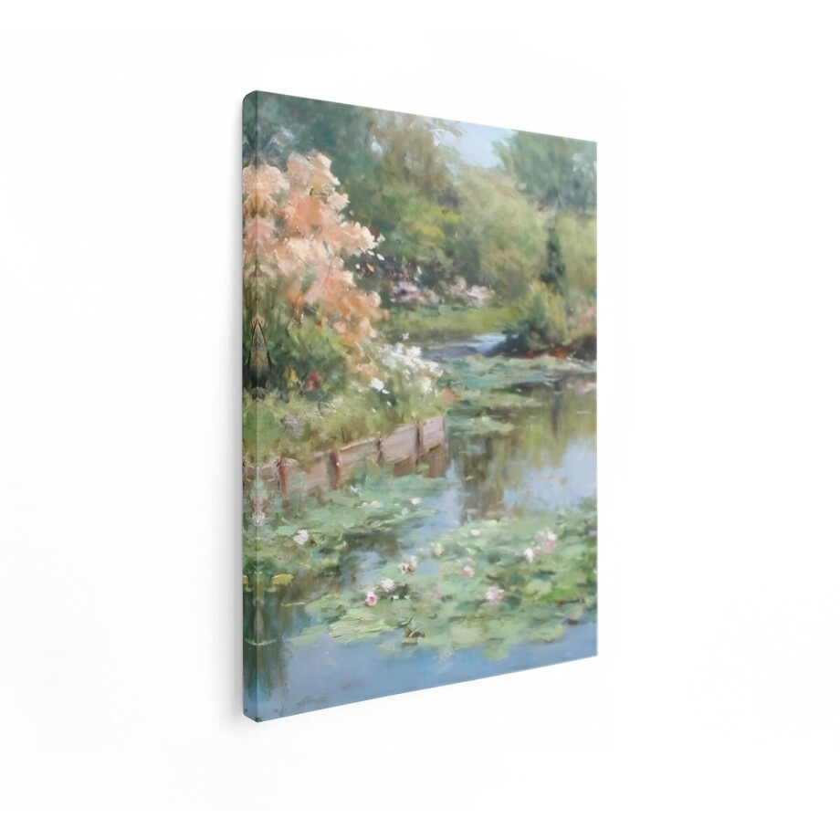 Artaza Canvas Schilderij Schilderachtige Tuin met Waterlelies en Bloeiende Struiken aan een Rustige Waterweg - 30x40 cm - Klein - Wanddecoratie Woonkamer - Schilderijen - Muurdecoratie Artaza Canvas Schilderij Schilderachtige Tuin met Waterlelies en Bloeiende Struiken aan een Rustige Waterweg - 30x40 cm - Klein - Wanddecoratie Woonkamer - Schilderijen - Muurdecoratie afbeelding 1