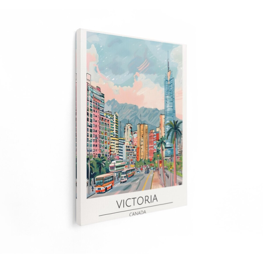 Artaza Canvas Schilderij Skyline Victoria - 30x40 cm - Wanddecoratie Canada - Muurdecoratie Stad - Schilderijen Landschap Bergen Artaza Canvas Schilderij Skyline Victoria - 30x40 cm - Wanddecoratie Canada - Muurdecoratie Stad - Schilderijen Landschap Bergen afbeelding 1