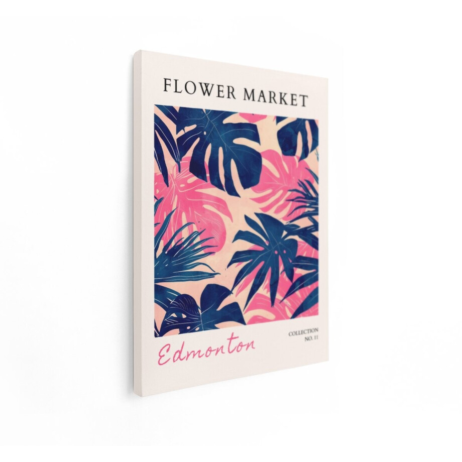 Artaza Canvas Schilderij Bloemenmarkt Poster - 60x80 cm - Wanddecoratie Tropische Bladeren - Muurdecoratie Boho - Decoratie Jungle - Roze Artaza Canvas Schilderij Bloemenmarkt Poster - 60x80 cm - Wanddecoratie Tropische Bladeren - Muurdecoratie Boho - Decoratie Jungle - Roze afbeelding 1