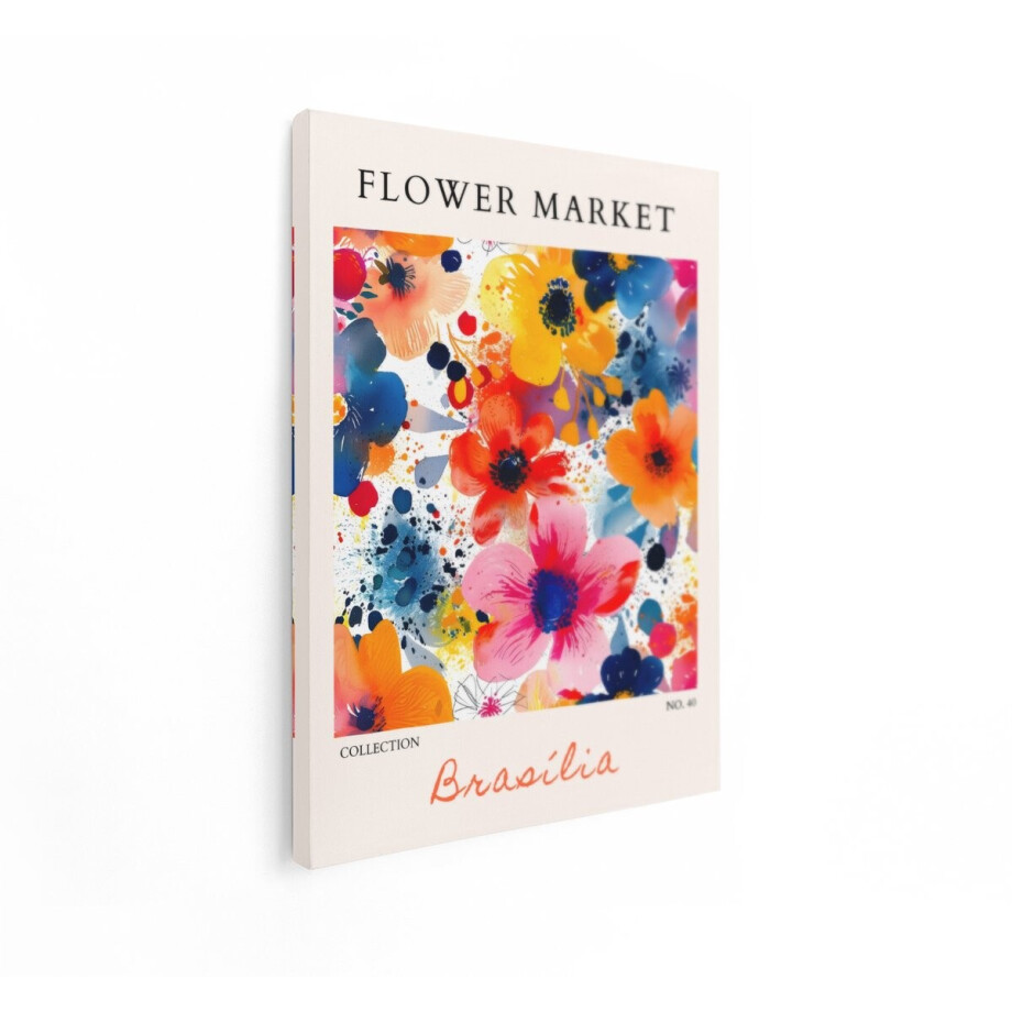 Artaza Canvas Schilderij Bloemen - 90x120 cm - Wanddecoratie Flower Market Brasilia - Muurdecoratie Kleurrijk - Decoratie Woonkamer Artaza Canvas Schilderij Bloemen - 90x120 cm - Wanddecoratie Flower Market Brasilia - Muurdecoratie Kleurrijk - Decoratie Woonkamer afbeelding 1