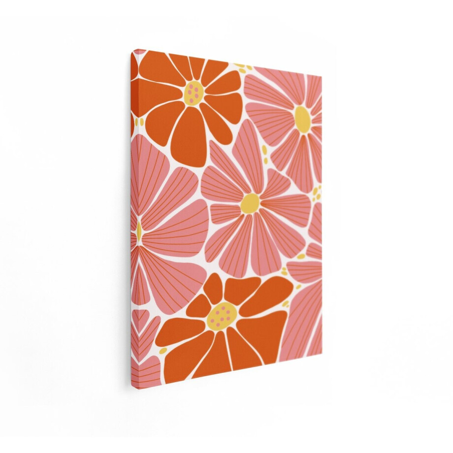 Artaza Canvas Schilderij Bloemen - 90x120 cm - Wanddecoratie Retro - Muurdecoratie Bloemenpatroon - Decoratie Woonkamer - Roze Artaza Canvas Schilderij Bloemen - 90x120 cm - Wanddecoratie Retro - Muurdecoratie Bloemenpatroon - Decoratie Woonkamer - Roze afbeelding 1