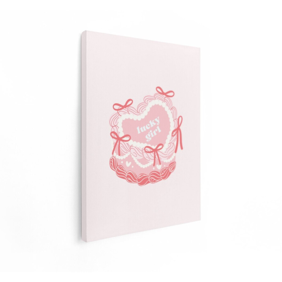 Artaza Canvas Schilderij Roze Taart - 30x40 cm - Wanddecoratie Hart - Muurdecoratie Strikjes - Schilderijen Meisjeskamer Tekst Artaza Canvas Schilderij Roze Taart - 30x40 cm - Wanddecoratie Hart - Muurdecoratie Strikjes - Schilderijen Meisjeskamer Tekst afbeelding 1