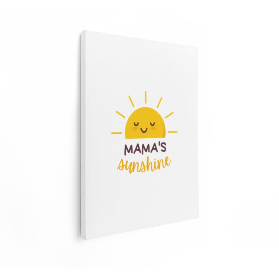Artaza Canvas Schilderij Zon - 60x80 cm - Wanddecoratie Kinderkamer - Muurdecoratie Babykamer - Decoratie Mama Sunshine afbeelding 1