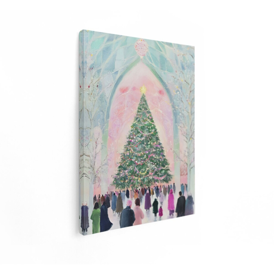 Artaza Canvas Schilderij Kerstboom - 60x80 cm - Wanddecoratie Kerst - Muurdecoratie Winter - Decoratie Woonkamer - Schilderijen Op Canvas Artaza Canvas Schilderij Kerstboom - 60x80 cm - Wanddecoratie Kerst - Muurdecoratie Winter - Decoratie Woonkamer - Schilderijen Op Canvas afbeelding 1
