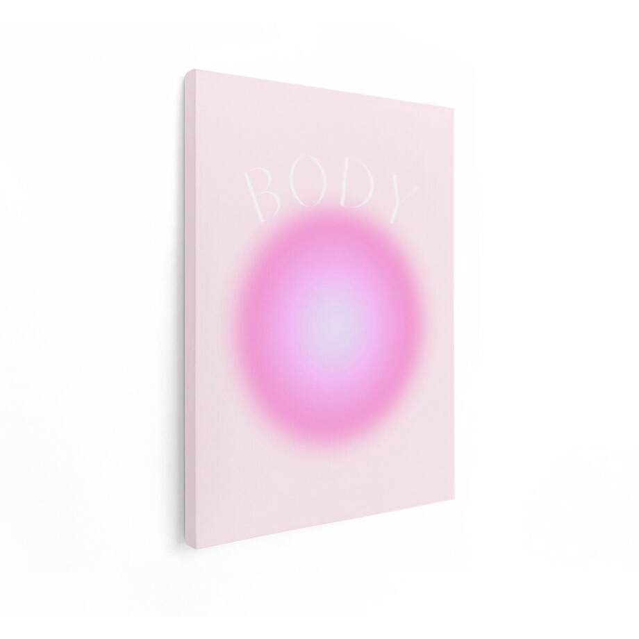 Artaza Canvas Schilderij Abstract Body - 90x120 cm - Wanddecoratie Roze Aura - Muurdecoratie Schilderij Met Tekst - Decoratie Slaapkamer - Roze afbeelding 1