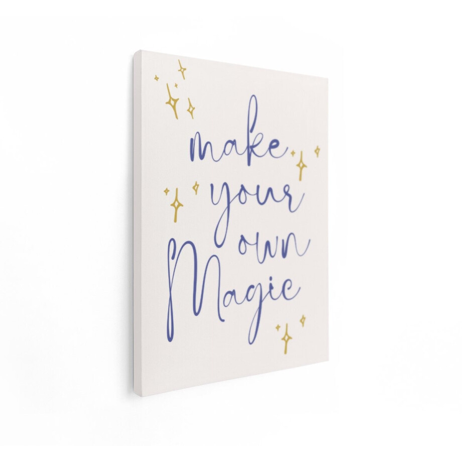 Artaza Canvas Schilderij Quote Make Your Own Magic - 30x40 cm - Wanddecoratie Tekst - Muurdecoratie Boho - Schilderijen Op Canvas afbeelding 1